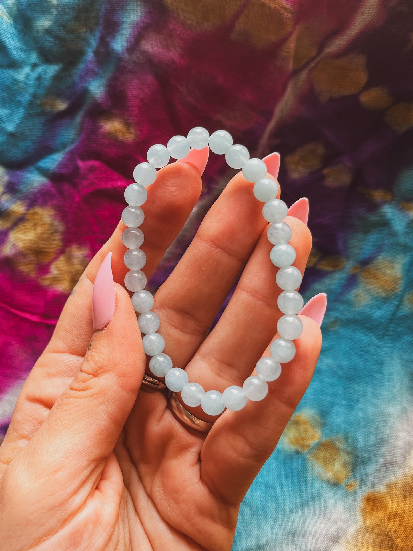 Pulsera elástica cuarzo azul