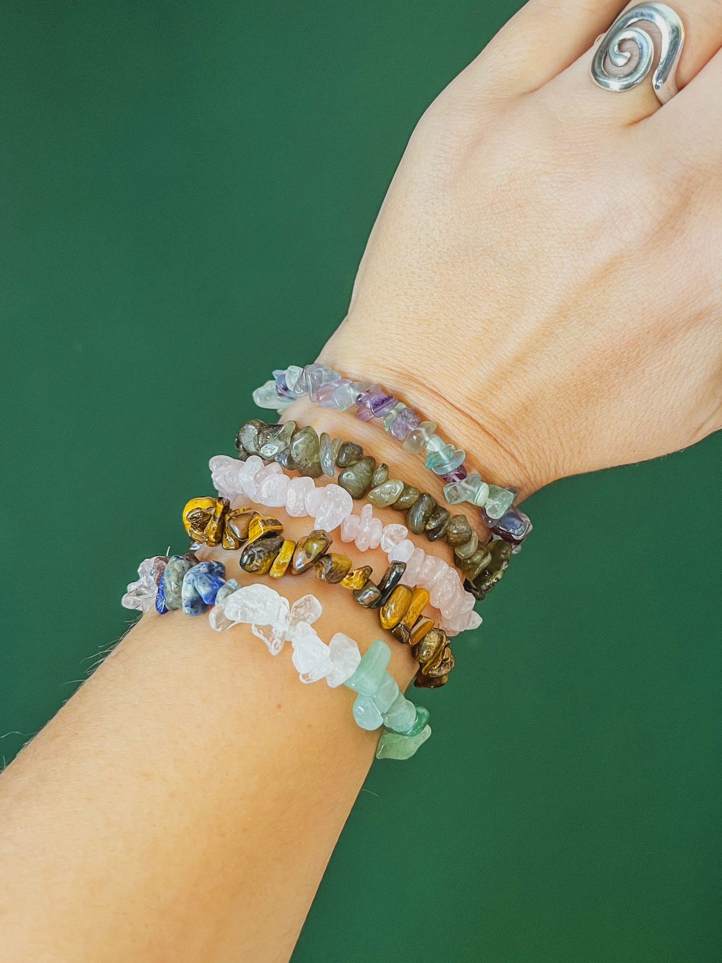 Pulsera de cuarzo rosa