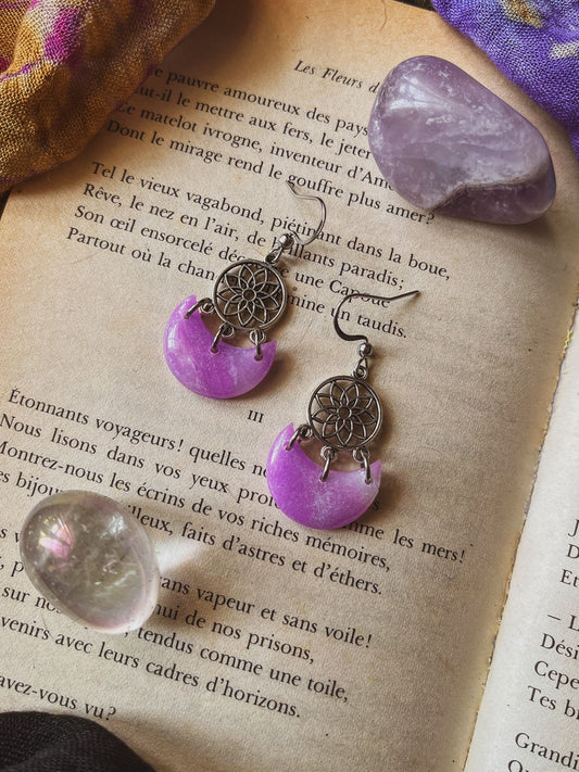 Mini lunas efecto amatista/citrino