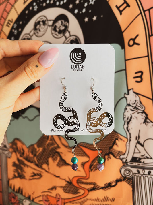 Serpientes con amatista y crisocola