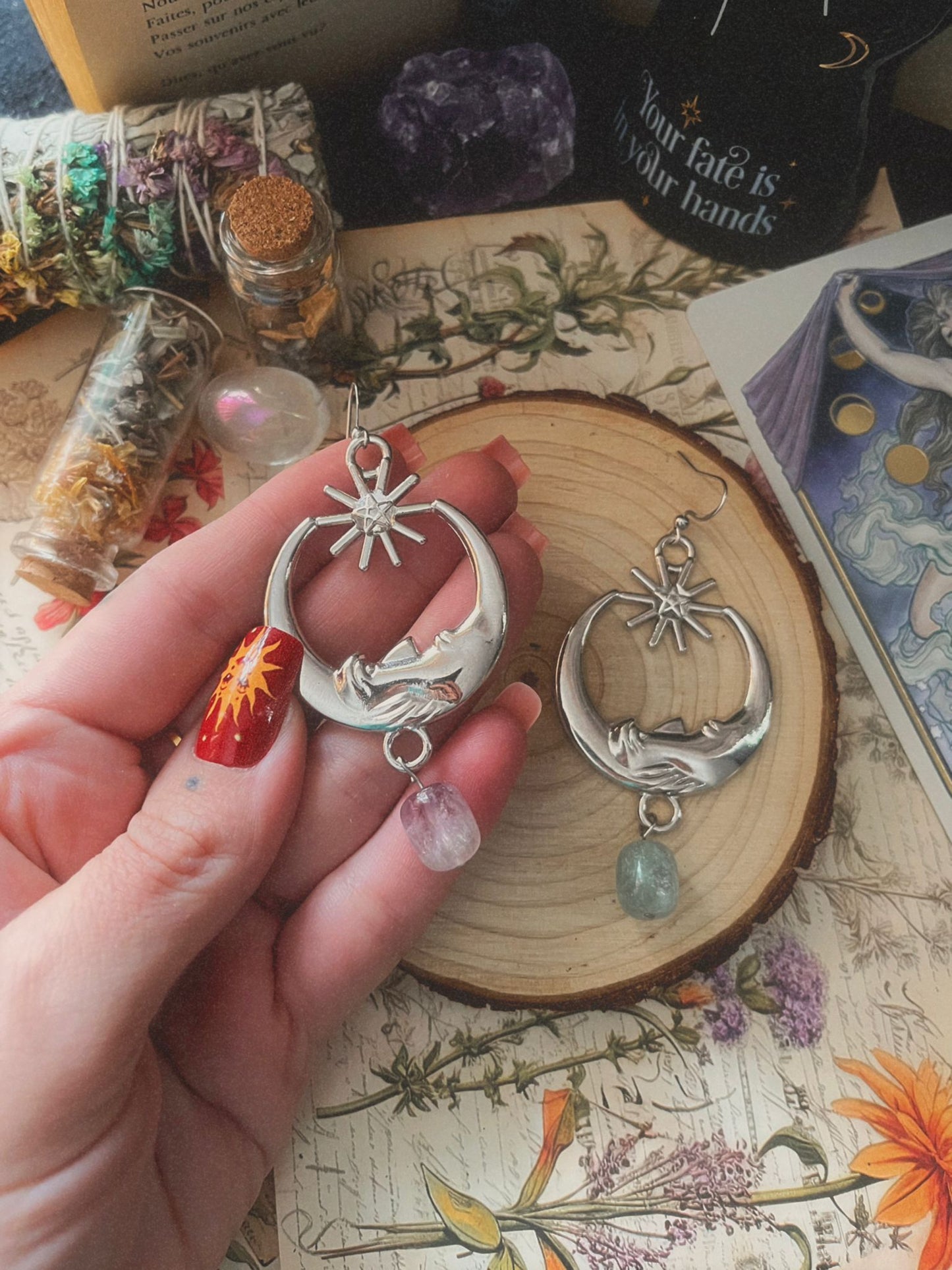 Pendientes Selene (fluorita)