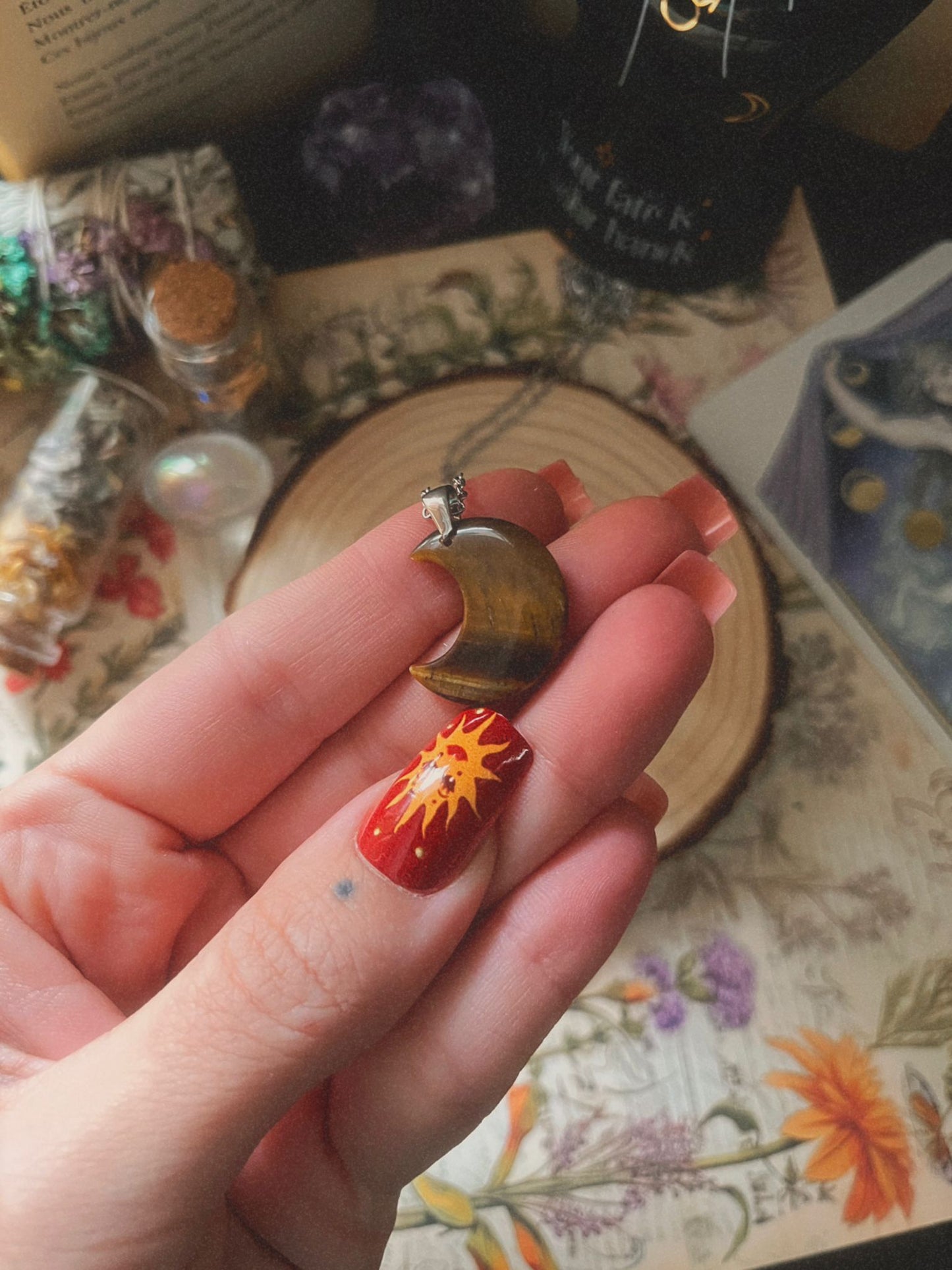 Colgante Luna Ojo de Tigre