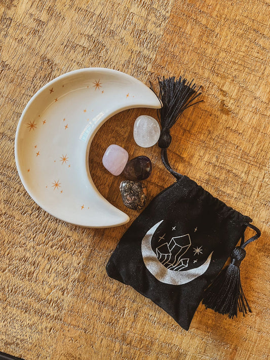 Pack minerales + platito de cerámica