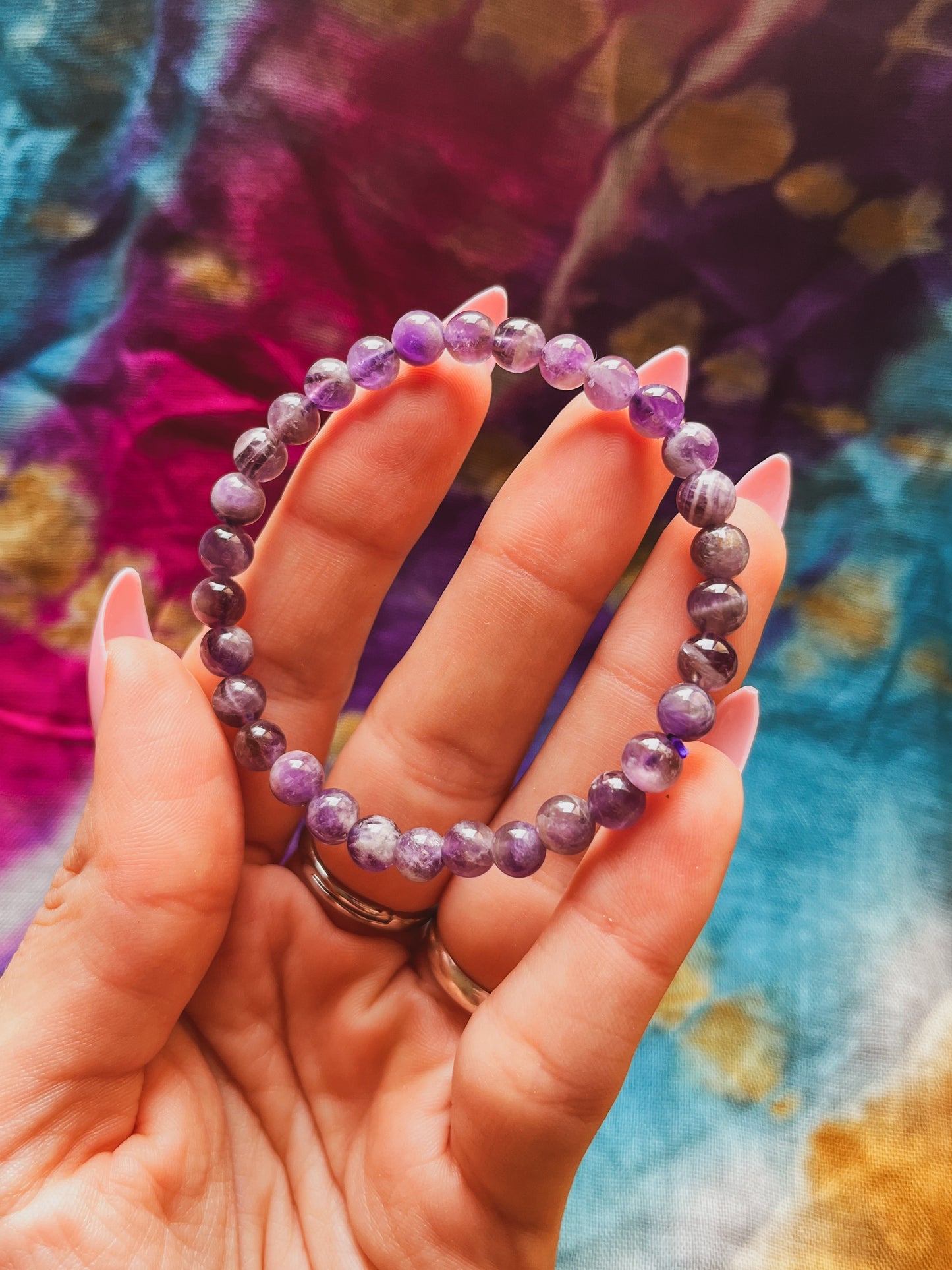 Pulsera elástica amatista