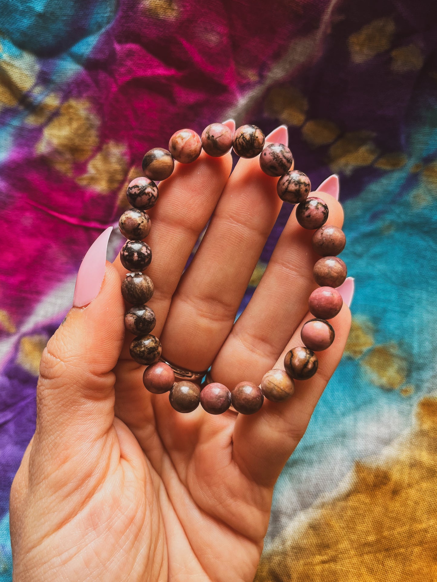 Pulsera elástica rodonita