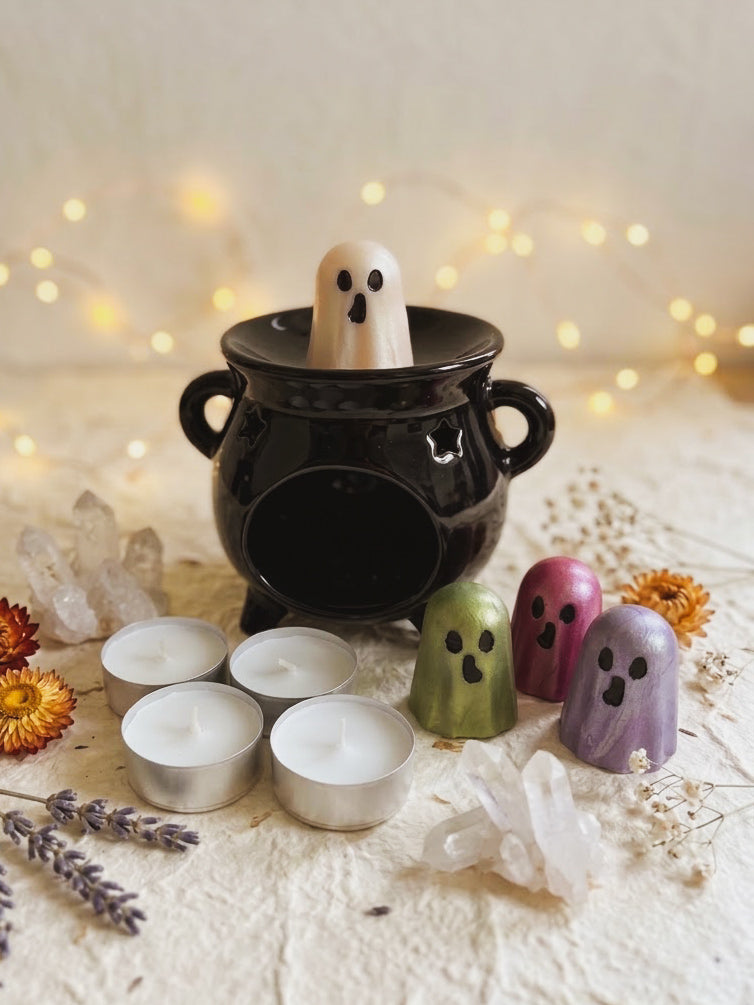 Pack waxmelts fantas + quemador + velas de té