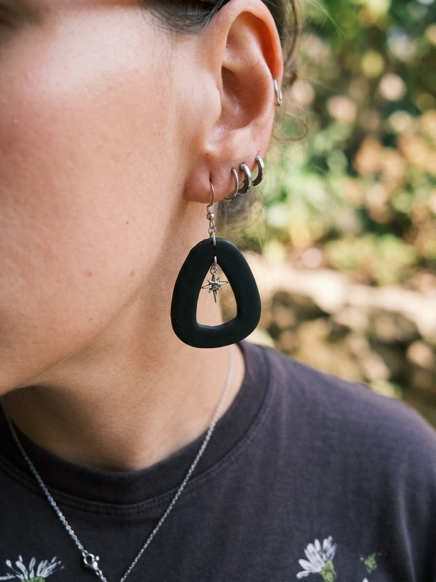 Pendientes Astrea negro