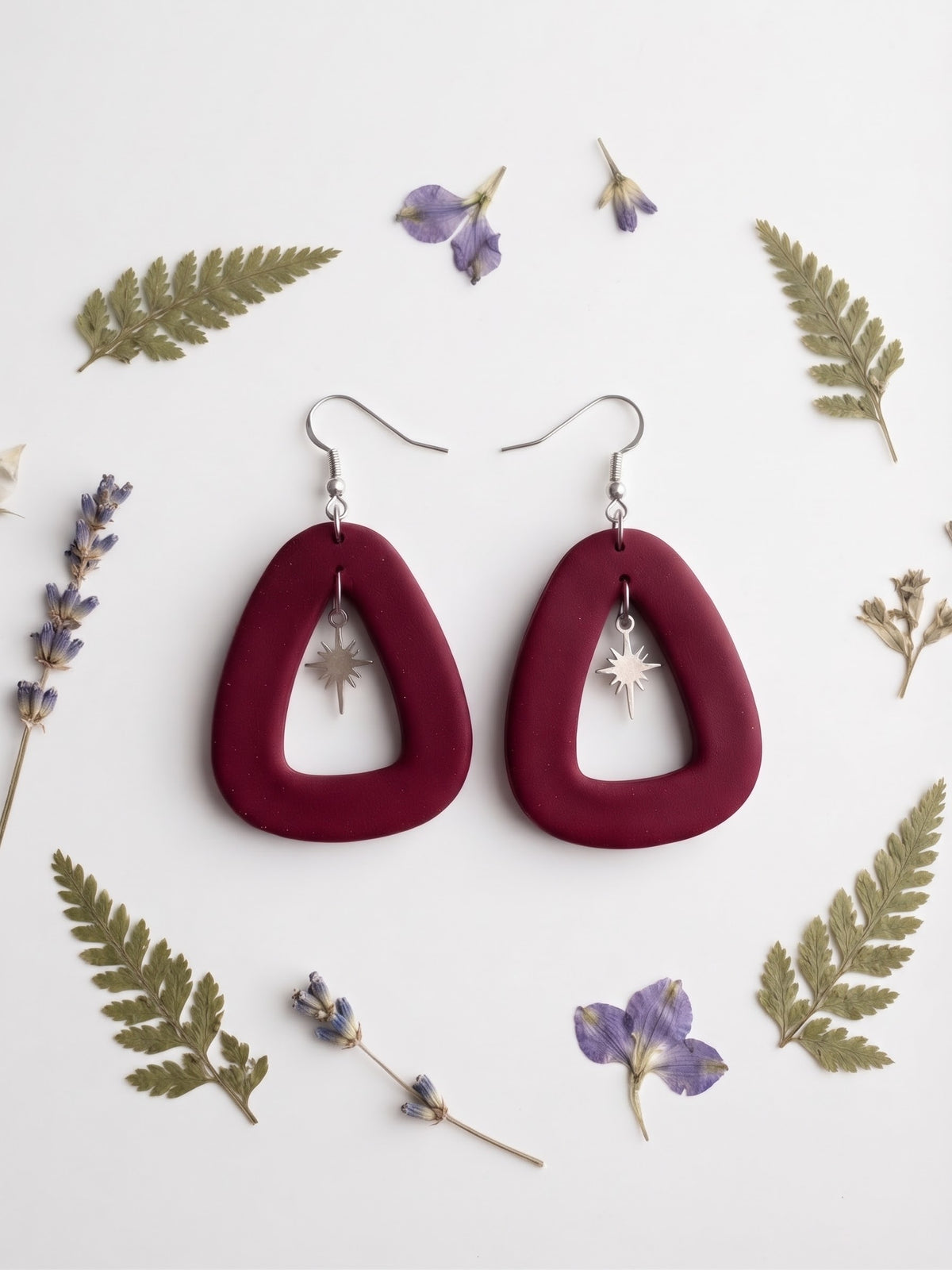 Pendientes Astrea burdeos