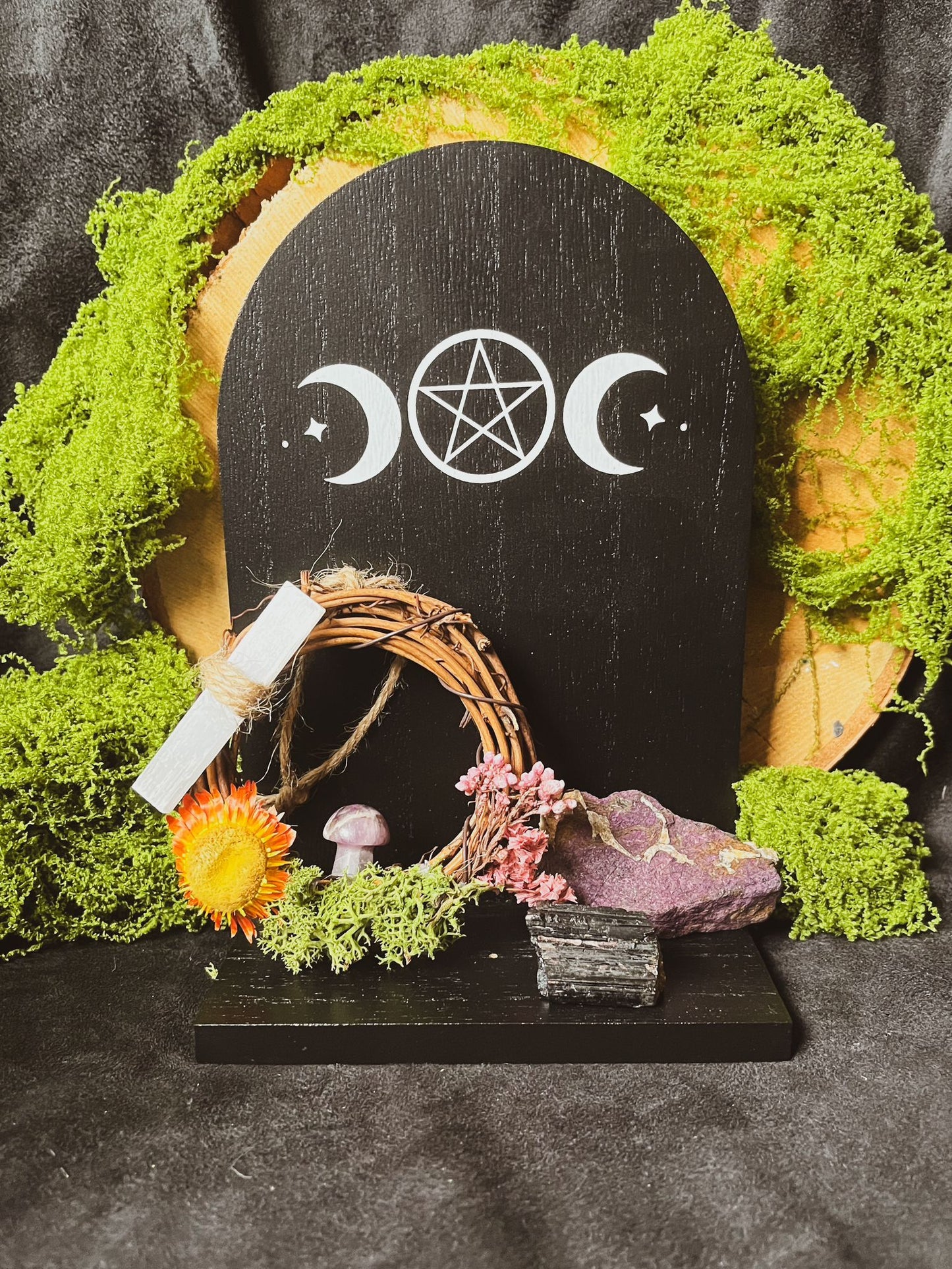 Mini altar/soporte de incienso para colgar