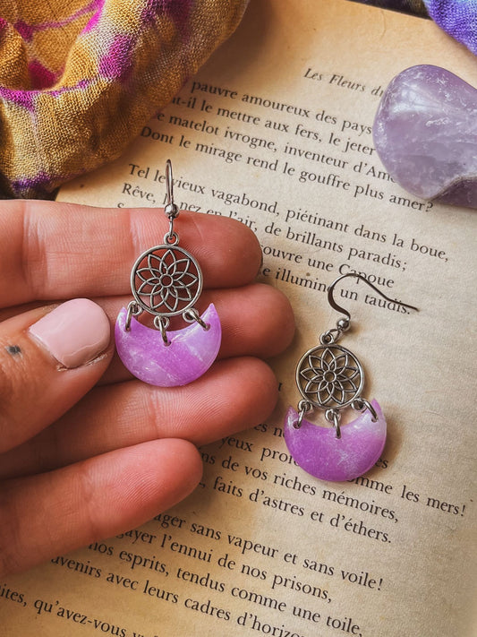 Mini lunas efecto amatista/citrino