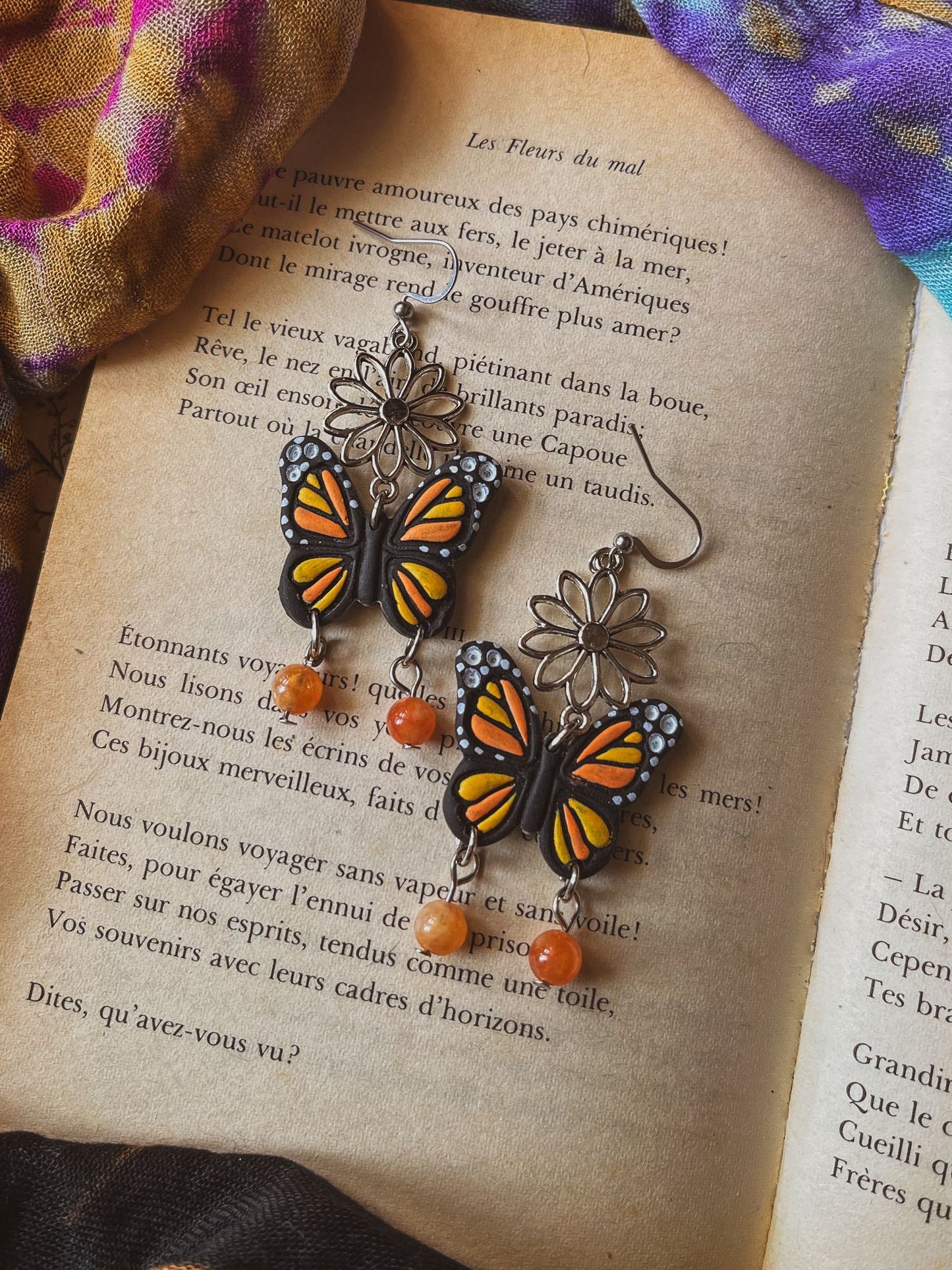 Mariposas con amatista/piedra sol