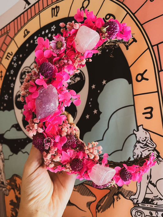 Corona Deméter (amatista y cuarzo rosa)
