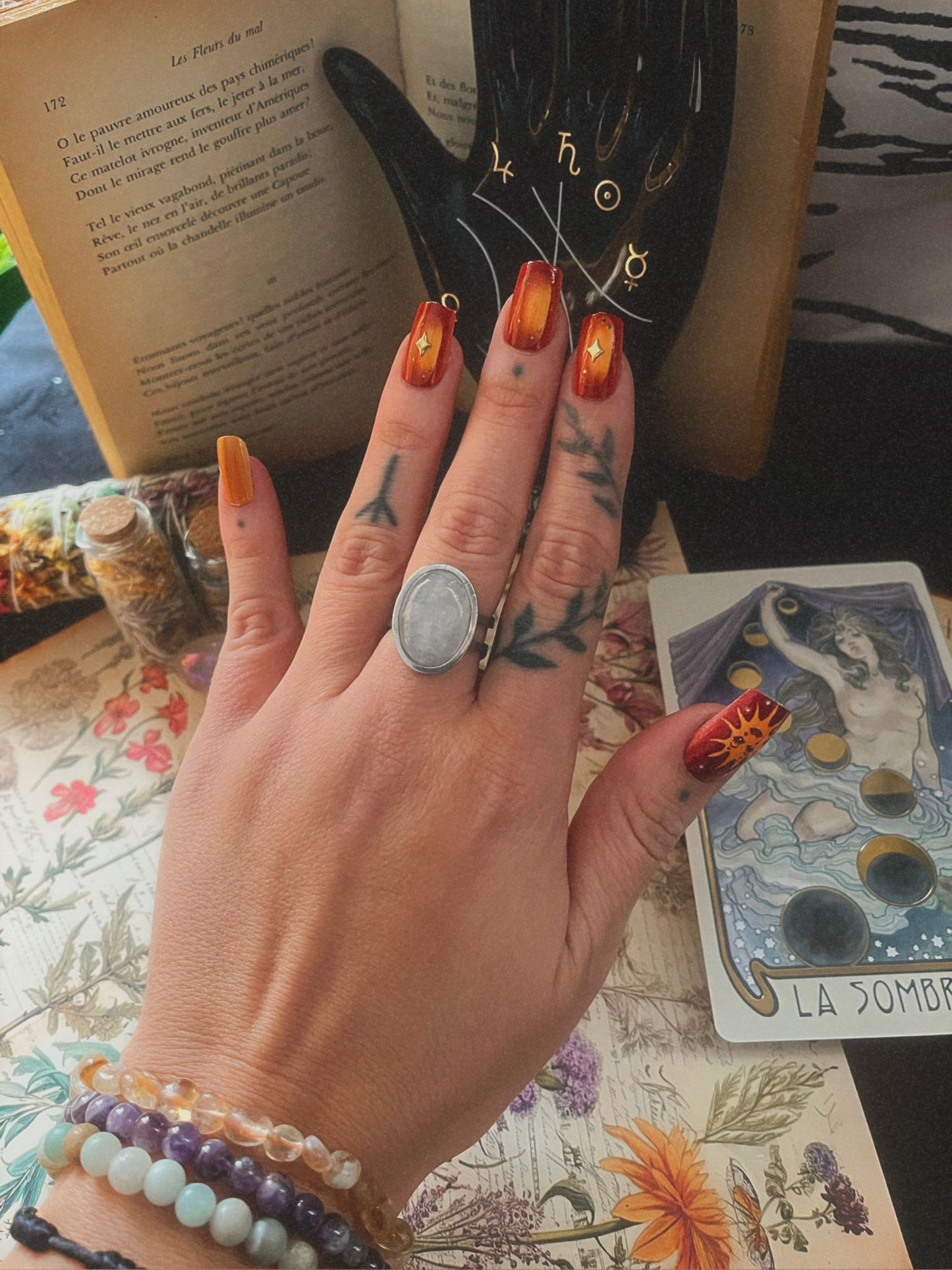 Anillo ajustable cuarzo blanco