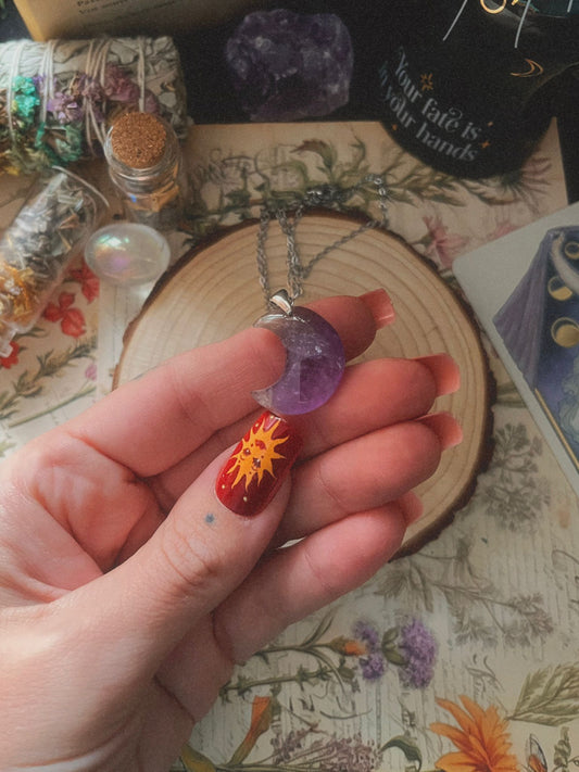 Colgante luna amatista