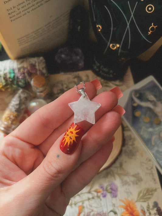 Colgante estrella cuarzo blanco