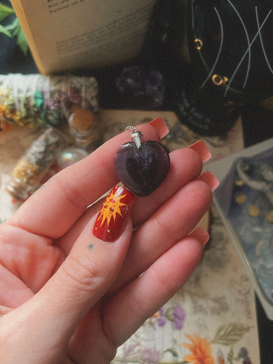 Colgante corazón amatista