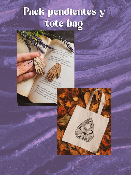 Pack pendientes + tote bag